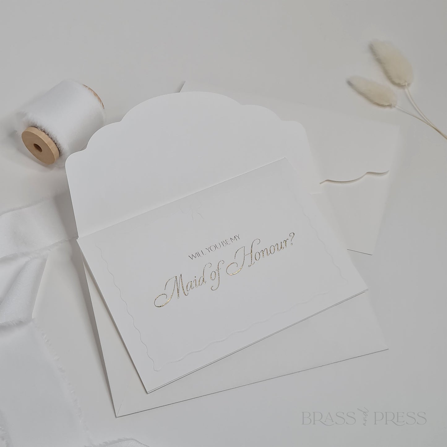 Bridesmaid Proposal Card - Ethereal Emboss & Holographic Foil
