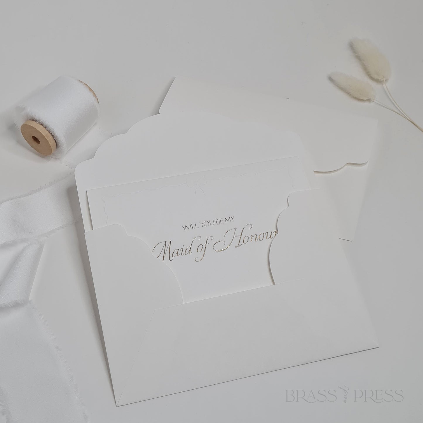 Bridesmaid Proposal Card - Ethereal Emboss & Holographic Foil