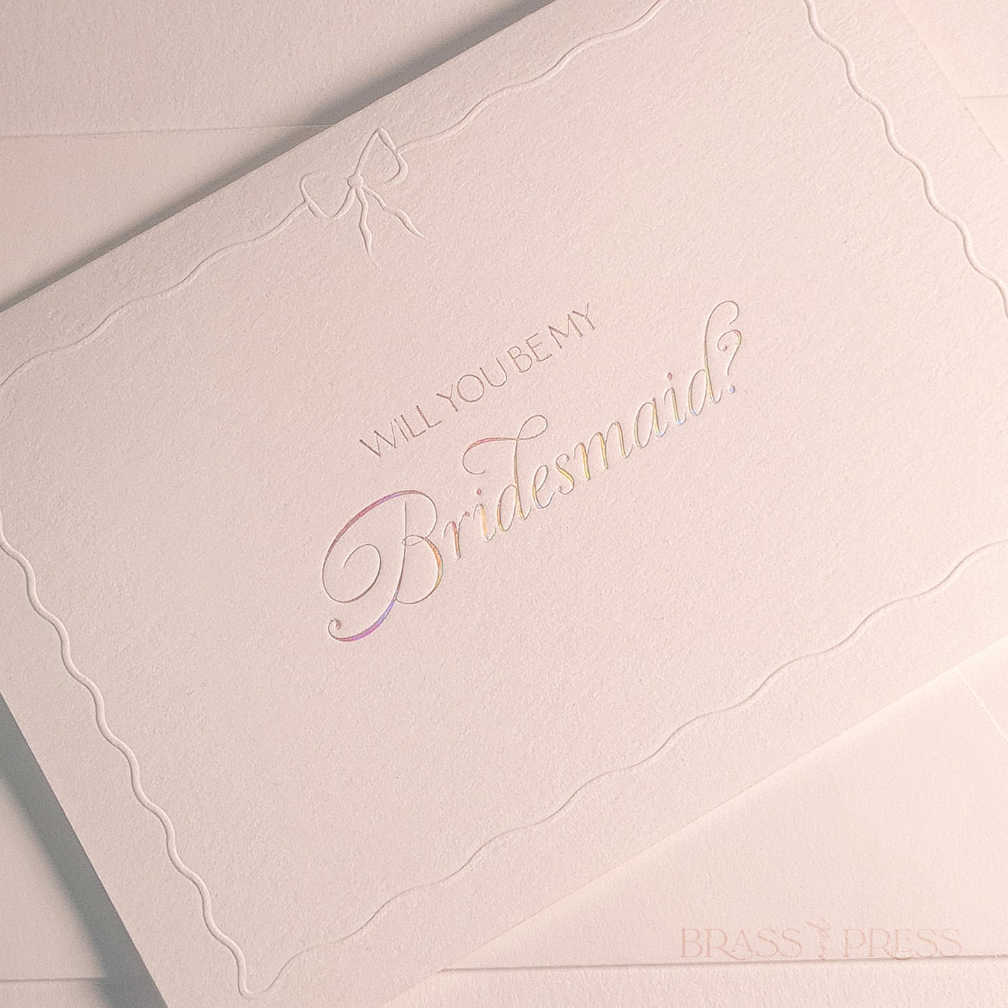 Bridesmaid Proposal Card - Ethereal Emboss & Holographic Foil