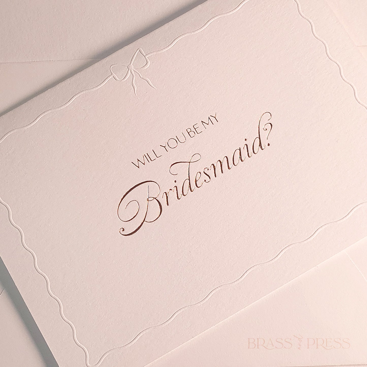 Bridesmaid Proposal Card - Ethereal Emboss & Rose Gold Foil