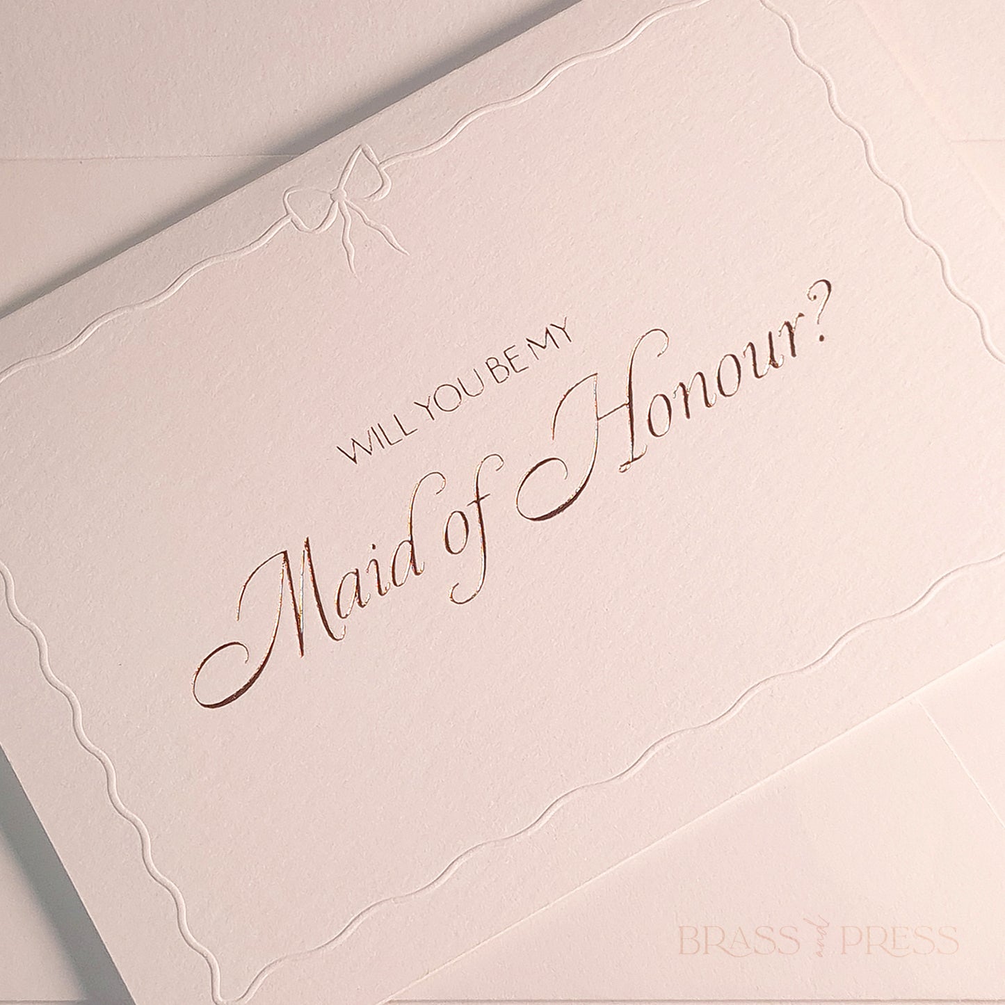 Maid of Honour Proposal Card - Ethereal Emboss & Rose Gold Foil