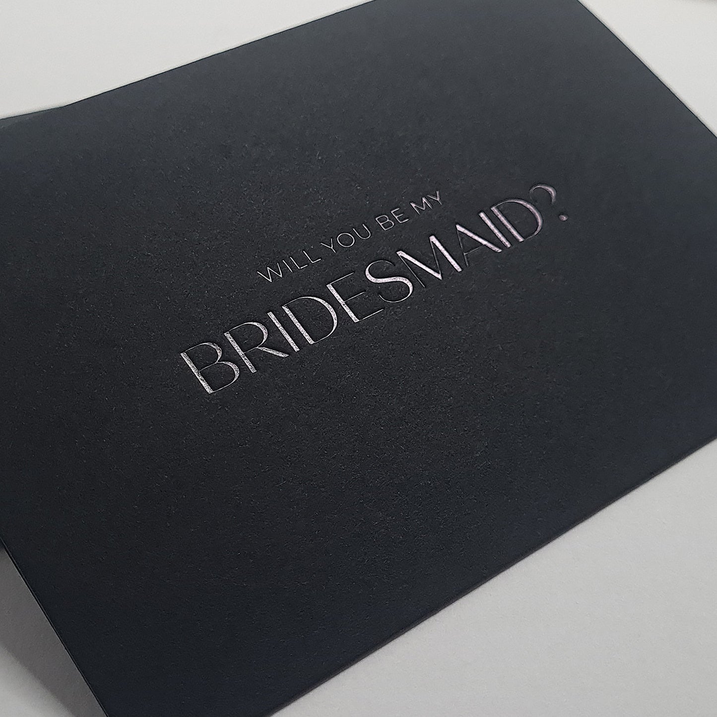 Bridesmaid Proposal Card - Minimal Black Foil