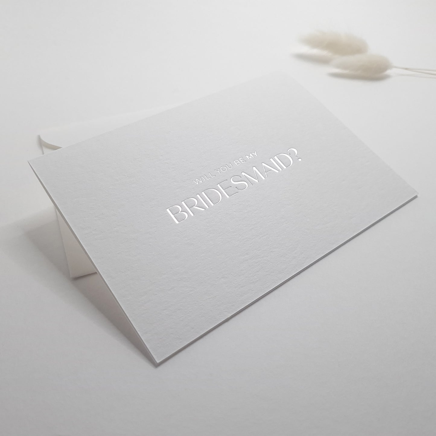 Bridesmaid Proposal Card - Minimal Silver Foil