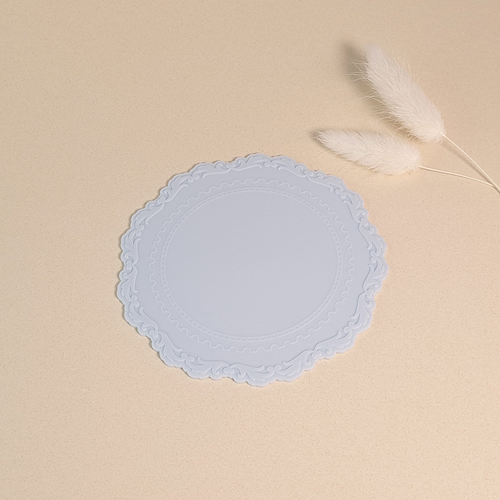 EXCEART Ceramic Wax Seal Backing Plate – Non-Stick Stamp Pad & Coaster, White Marble Pattern (9x9cm)