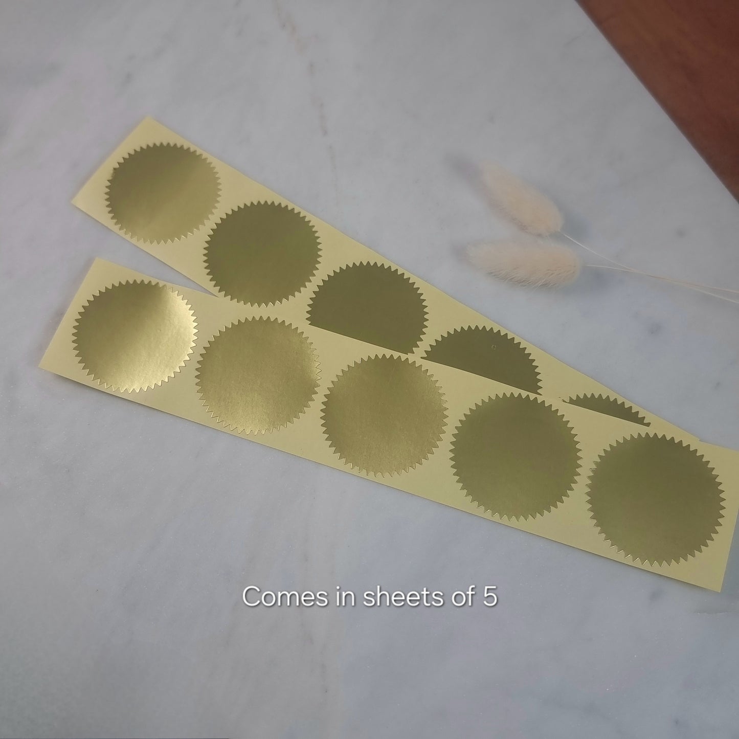 Gold Notarial Stickers - Blank pack of 100