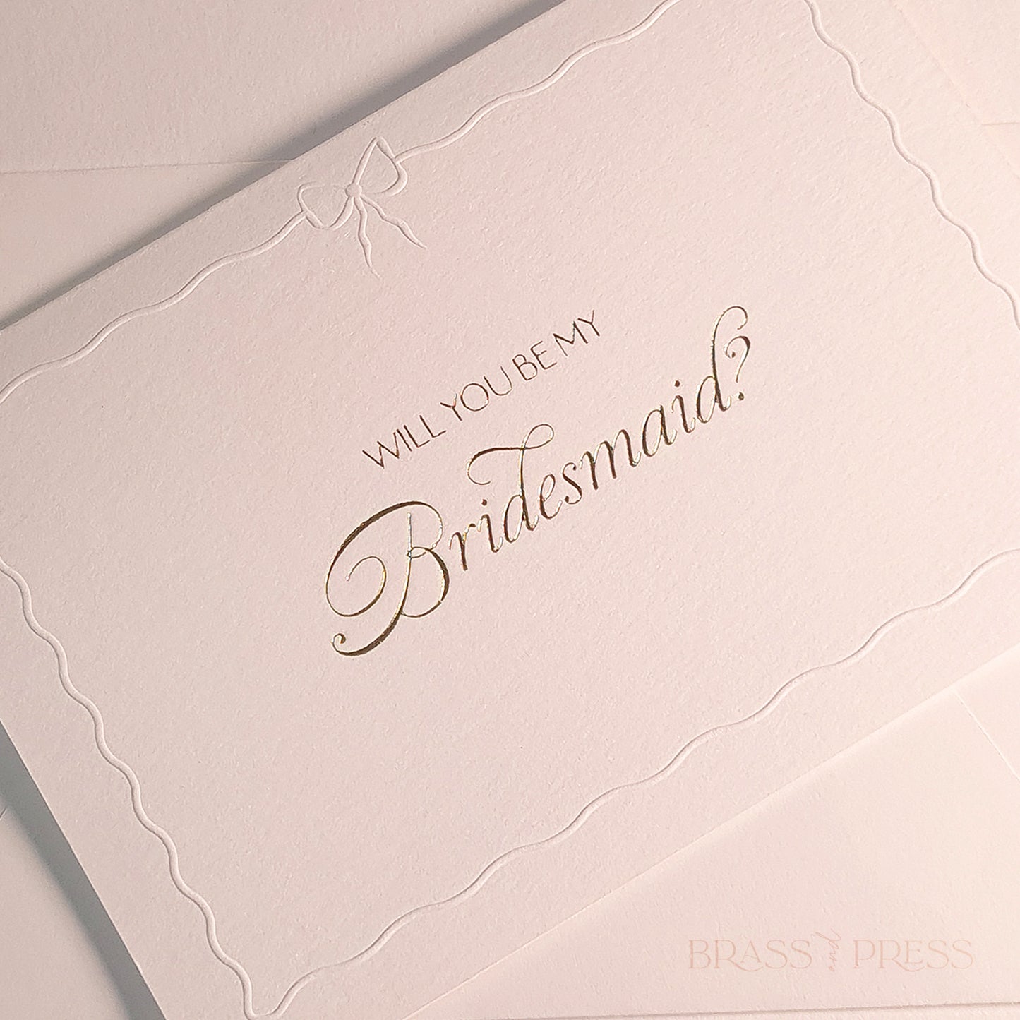 Bridesmaid Proposal Card - Ethereal Emboss & Gold Foil