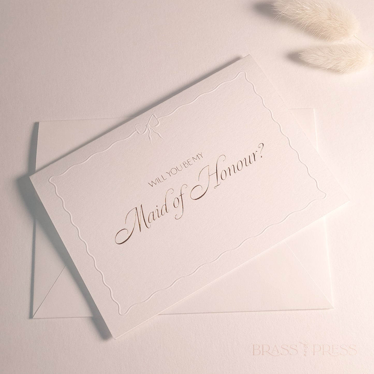 Maid of Honour Proposal Card - Ethereal Emboss & Gold Foil