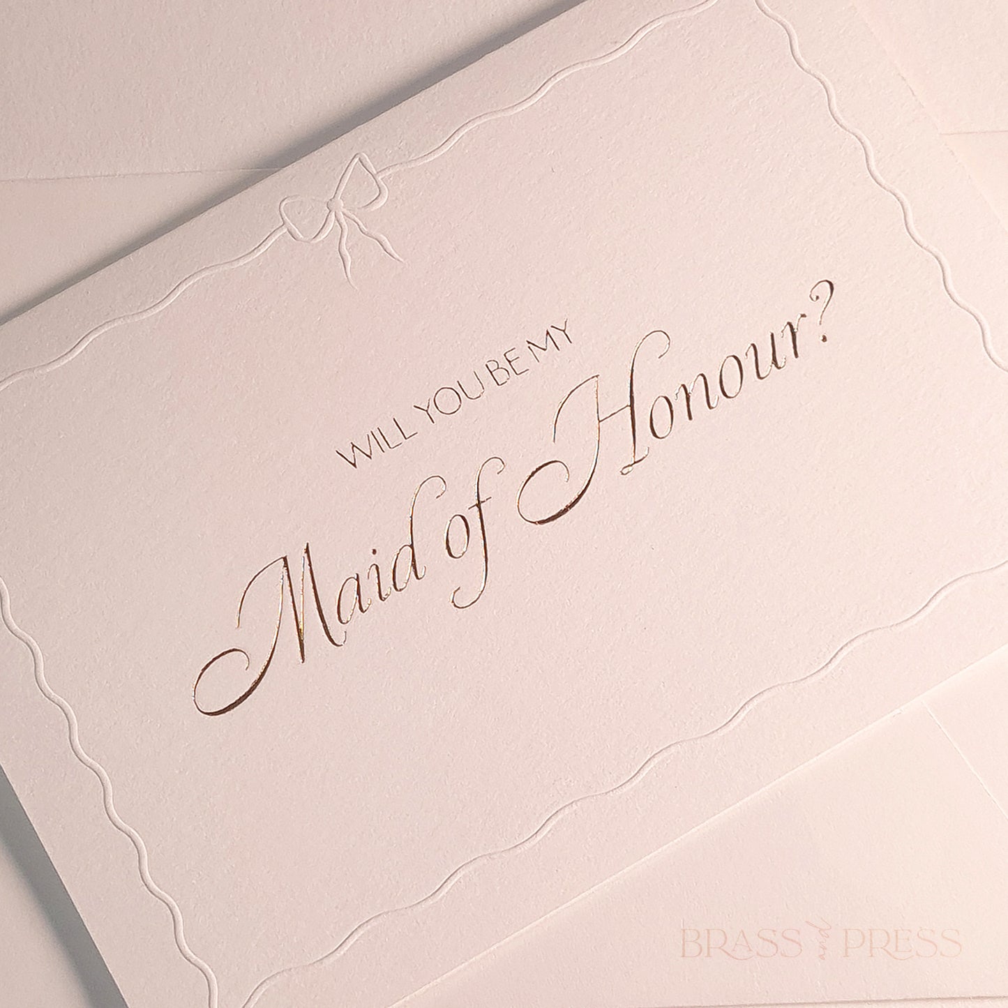 Maid of Honour Proposal Card - Ethereal Emboss & Gold Foil