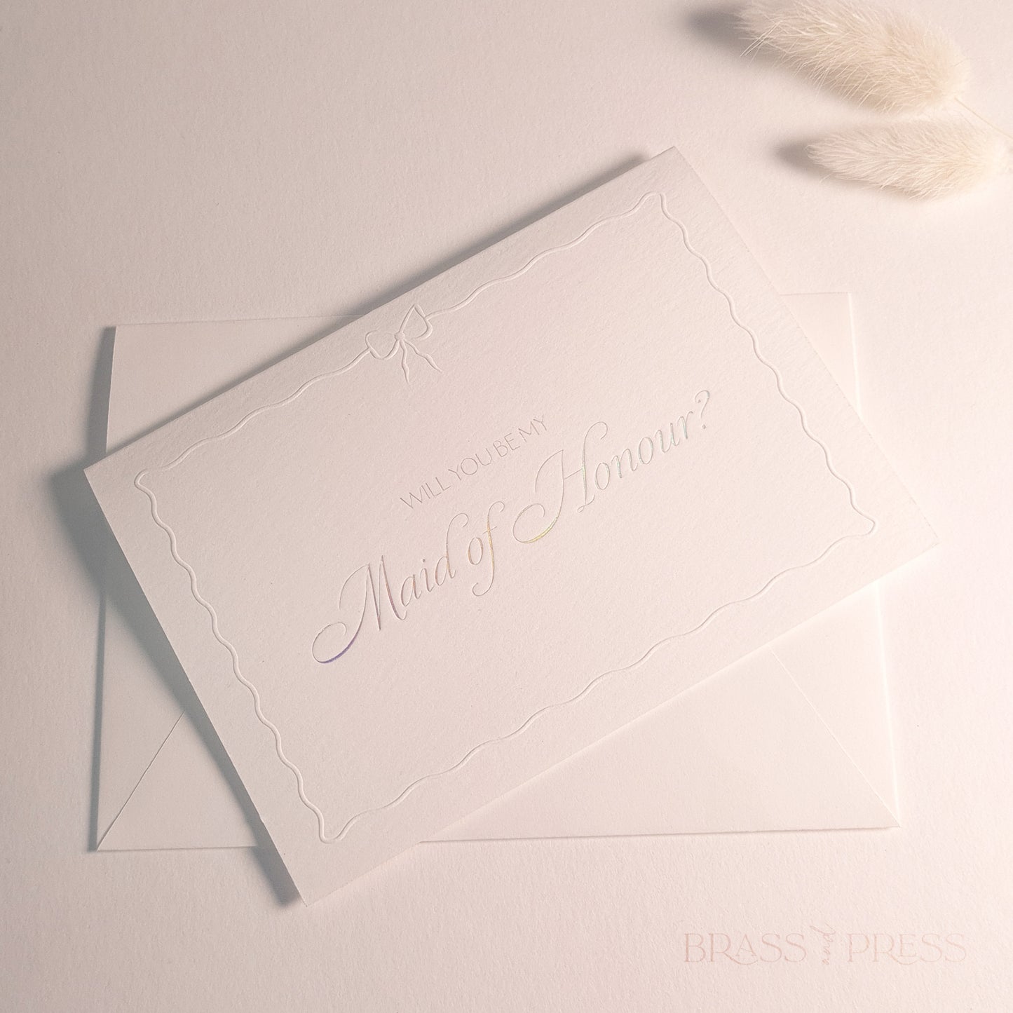 Maid of Honour Proposal Card - Ethereal Emboss & Holographic Foil