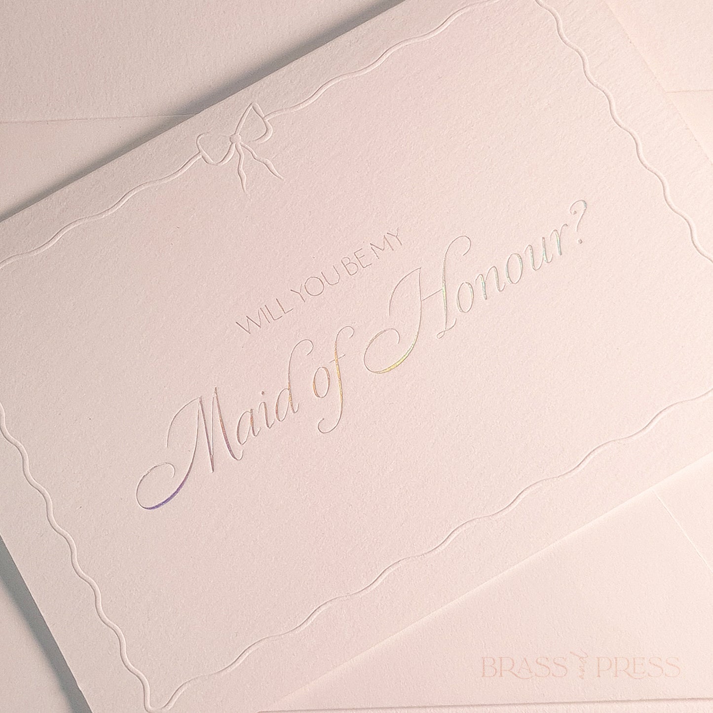 Maid of Honour Proposal Card - Ethereal Emboss & Holographic Foil