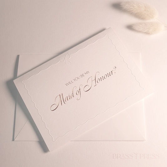 Maid of Honour Proposal Card - Ethereal Emboss & Rose Gold Foil