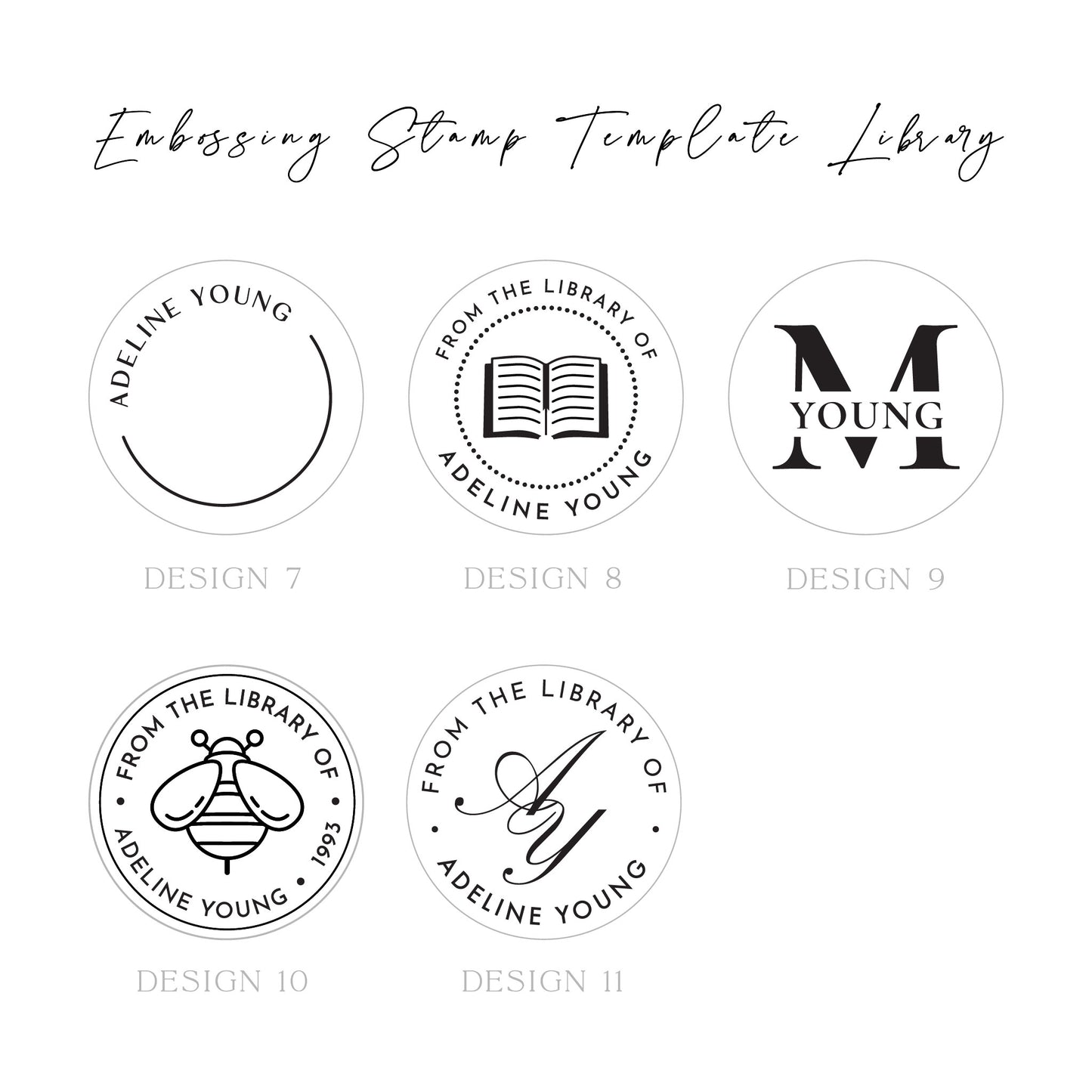 Personalised Library Embossing Stamp