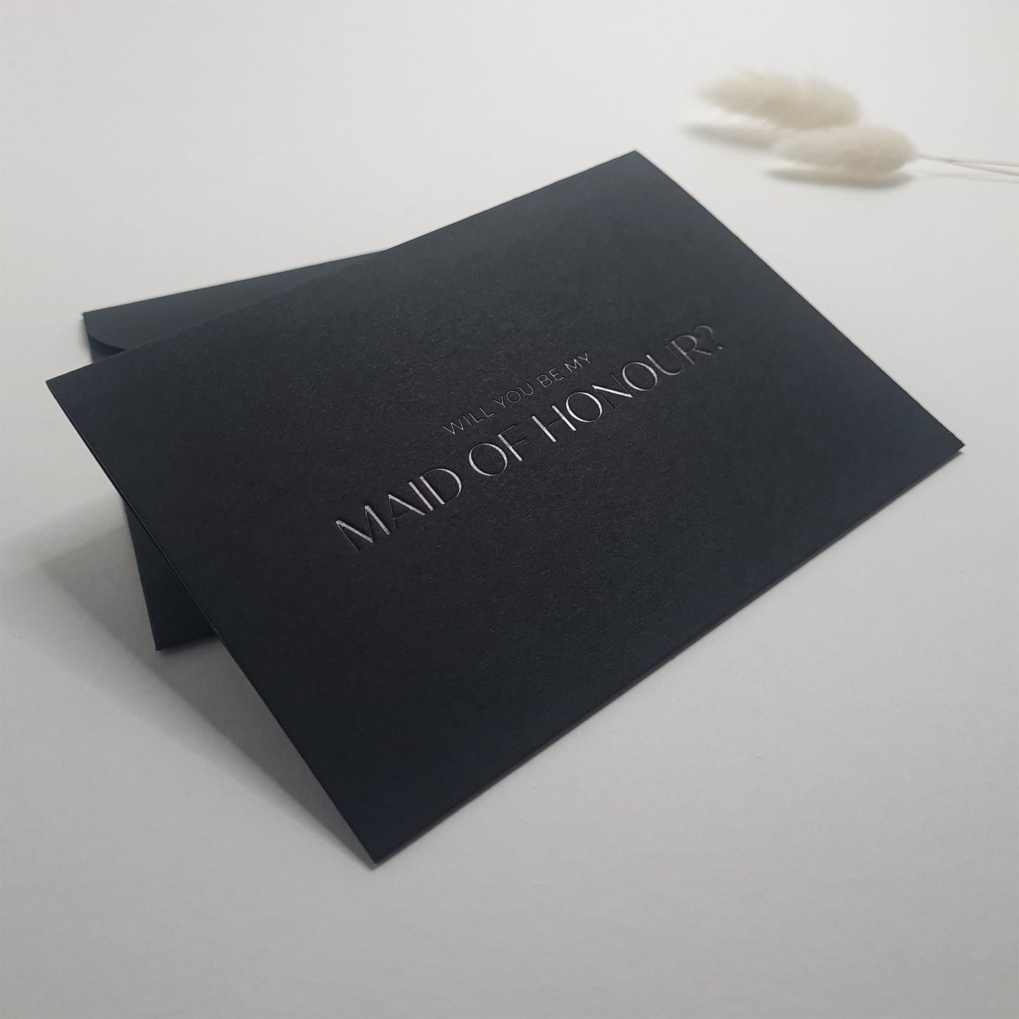 Maid of Honour Proposal Card - Minimal Black Foil