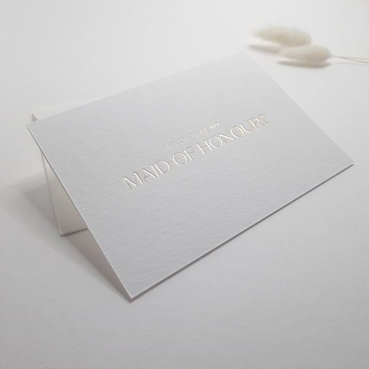 Maid of Honour Proposal Card - Minimal Gold Foil