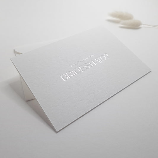 Bridesmaid Proposal Card - Minimal Silver Foil