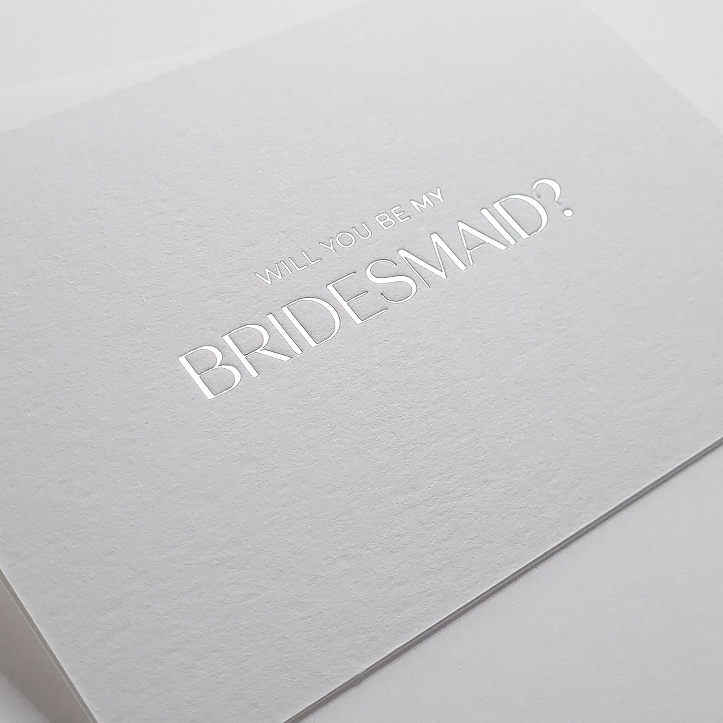 Bridesmaid Proposal Card - Minimal Silver Foil