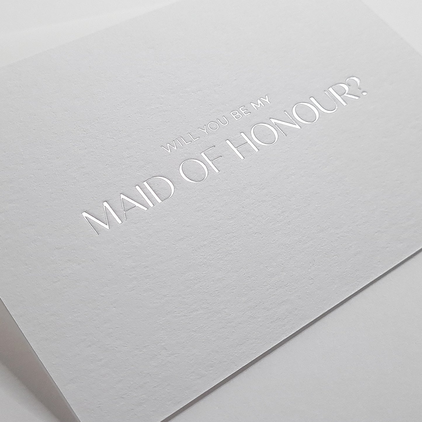 Maid of Honour Proposal Card - Minimal Silver Foil