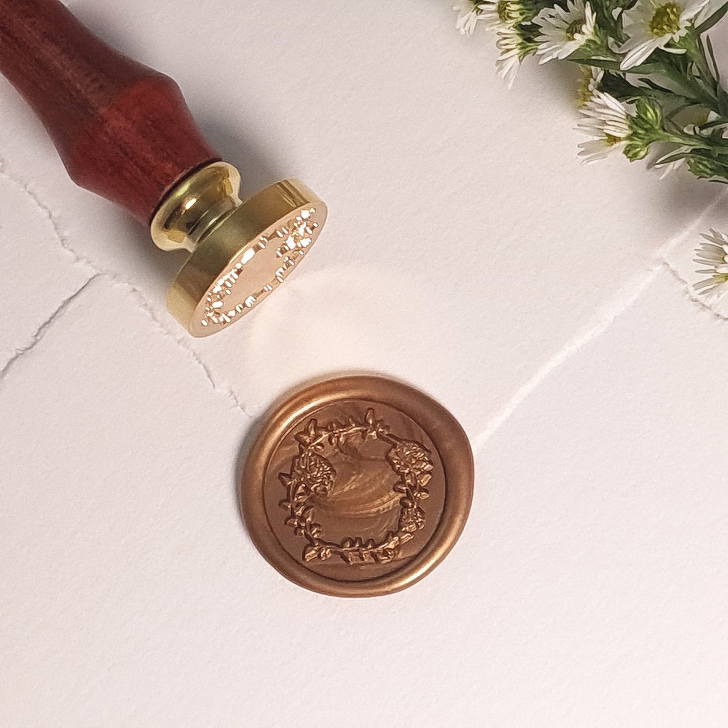 Designed Wax Seals - Camellia Wreath