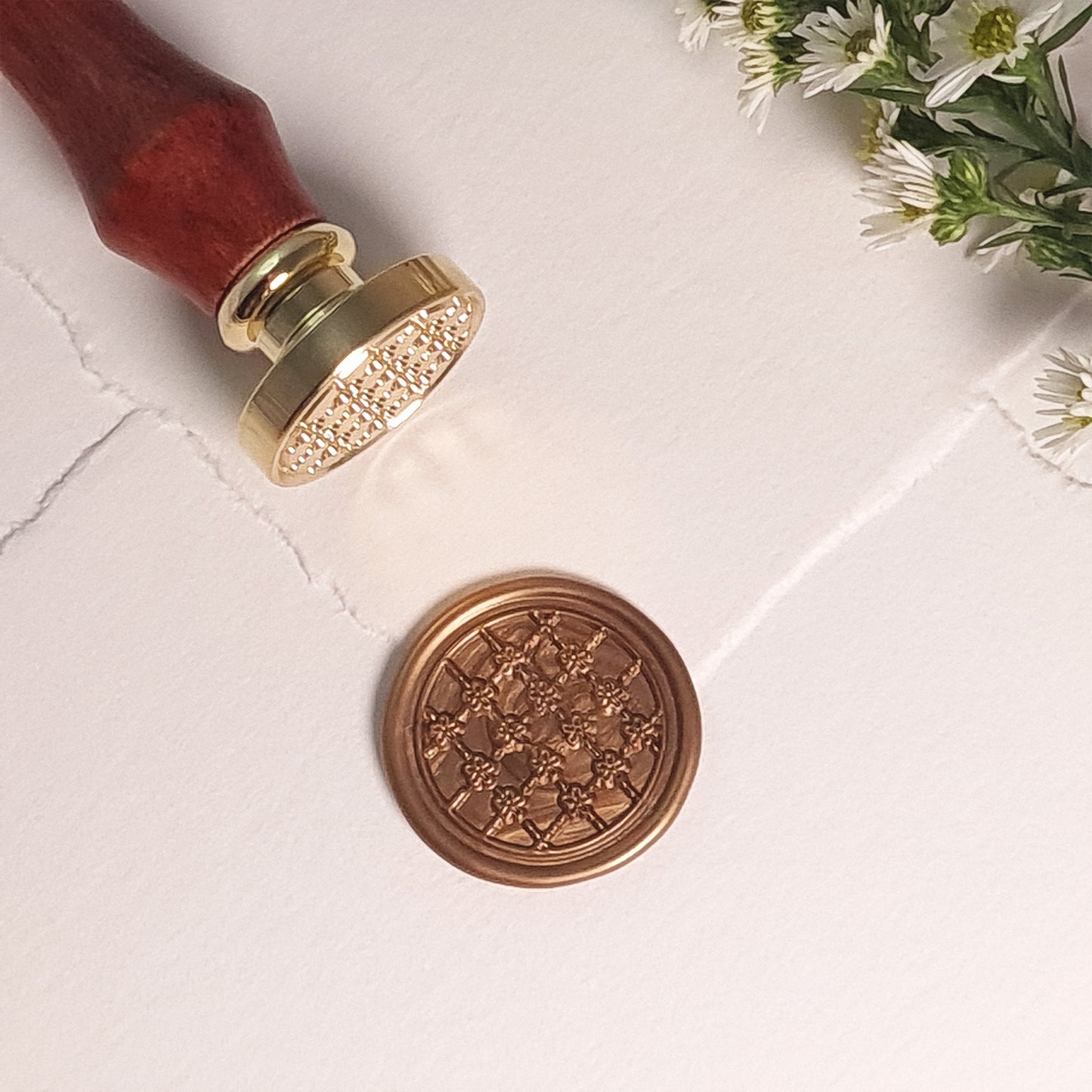 Wax Stamp - Gingham Floral